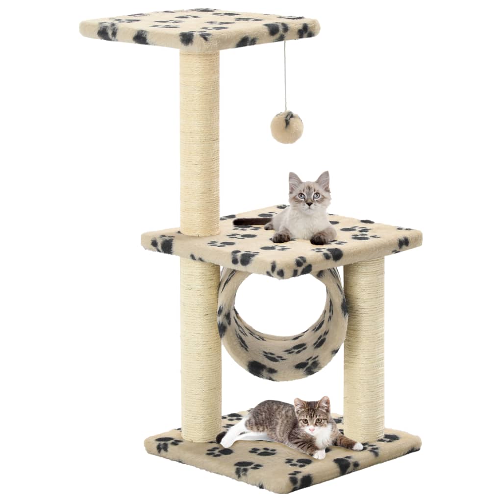 vidaXL Kissan raapimispuu sisal-pylväillä 65 cm beige