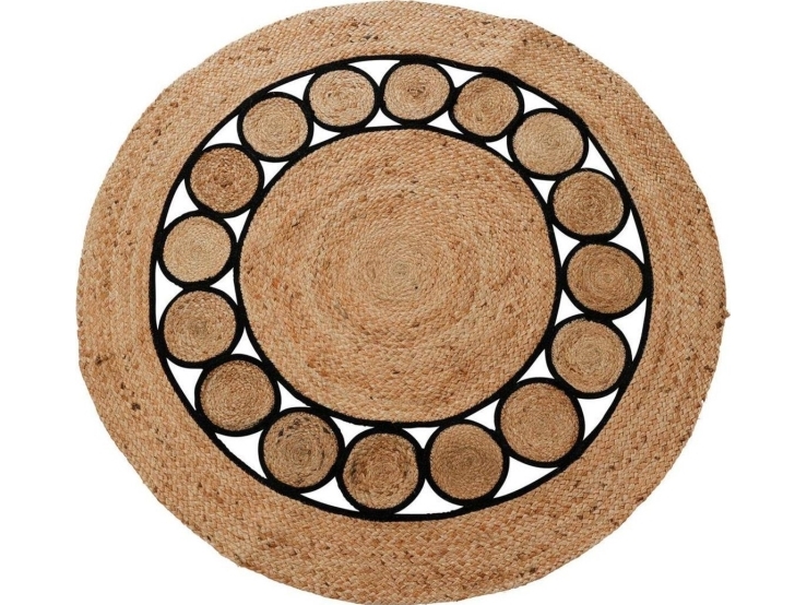 BOHO punottu juutti matto iso pyöreä 120cm