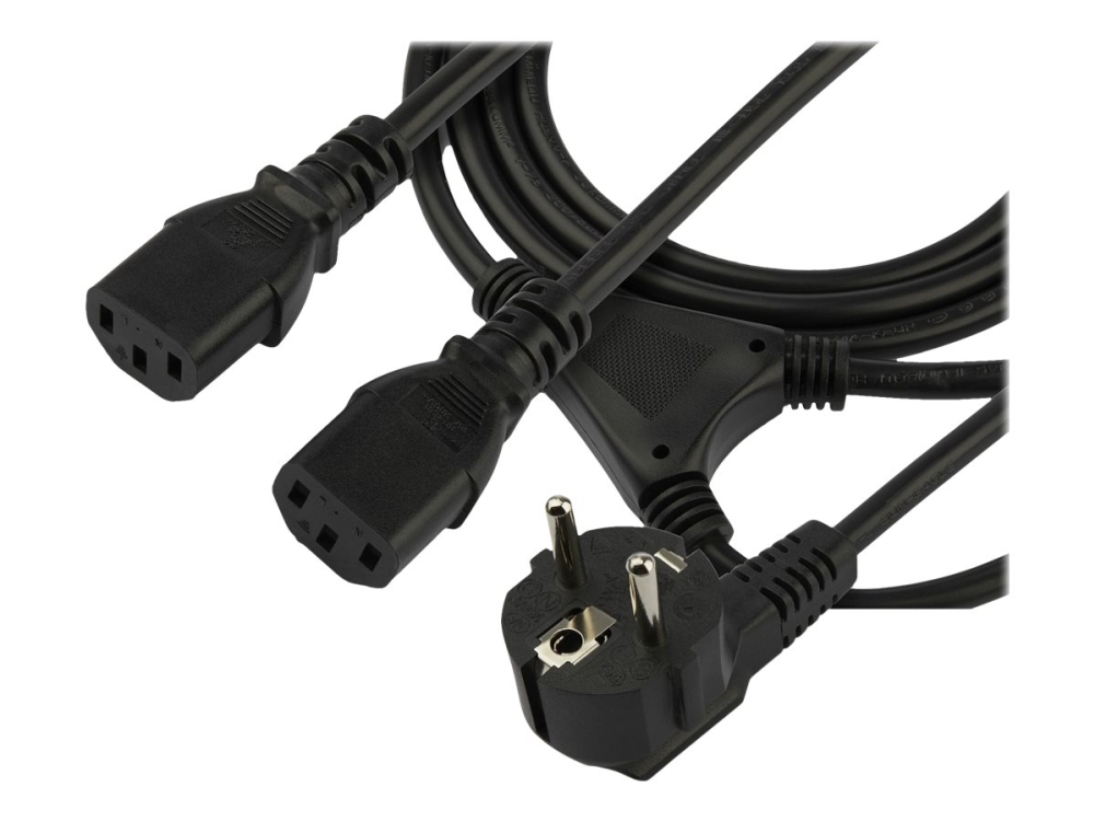 StarTech.com 2m Tietokoneen virtajohto Schuko 2x C13